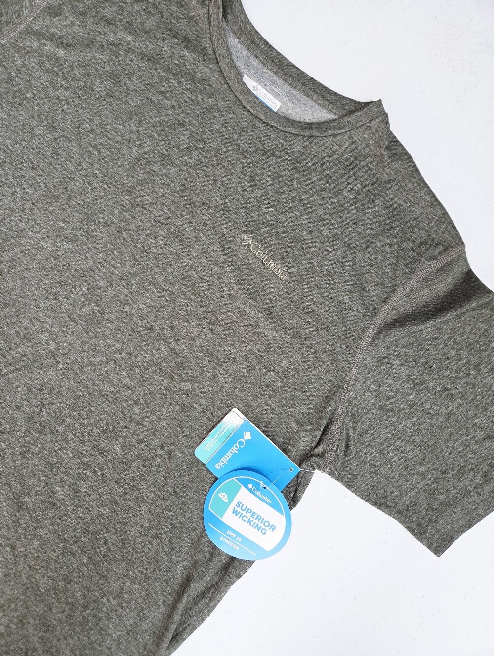 NWT Columbia Charcoal Heather UPF 15 wicking t shirt